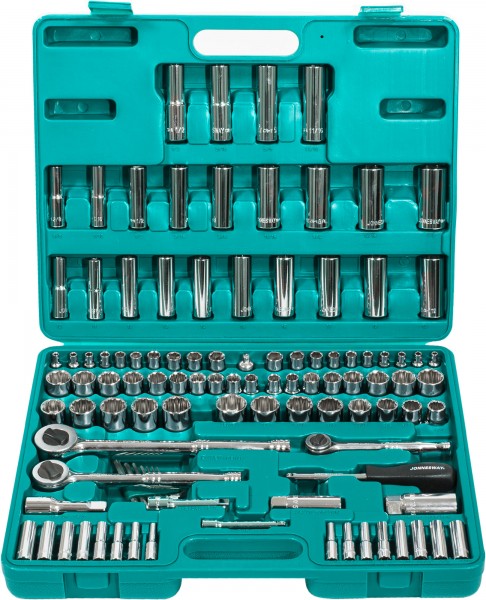 Набор инструмента универсальный 1/4" 3/8" и 1/2"DR 107 предметов S05H48107S Jonnesway